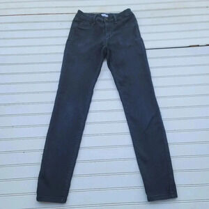 THREAD & OTHER Stretch Black Womens sz 1/2 Faux Pockets Skinny Jeans 24x27